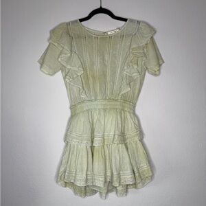 LoveShackFancy Natasha Dress Moss Green